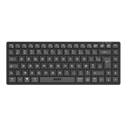 PORT Connect - Clavier - mini - sans fil - 2.4 GHz, Bluetooth 5.0 - AZERTY - Français