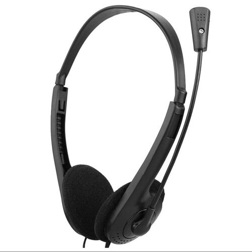 Casque stéréo avec suppression du bruit, couvre oreilles rotatif à 3.5 degrés, qualité sonore claire, avec micro, bandeau extensible, 360mm
