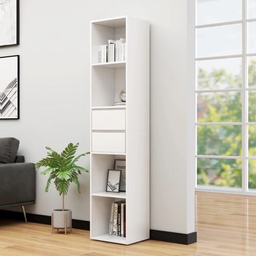 Bibliothèque Blanc 36x30x171 cm Aggloméré
