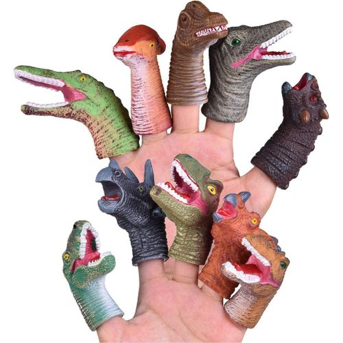 10 Pièces Pvc Simulation Dinosaure Doigt Marionnettes Enfants Interactif Jouet Poupée Doigt Marionnettes Bébé Début Éducatif Main Histoire Jouets #40