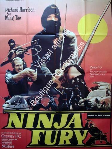 Ninja Fury (Ninja Thunderbolt) - Véritable Affiche De Cinéma - Format 120x160 Cm - De  Godfrey Ho Avec  Richard Harrison, Pierre Tremblay - Année 1985 - Karaté / Kung Fu