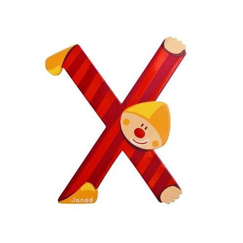 Lettre Décorative Clown En Bois : X