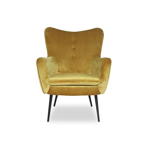 Fauteuil En Velours Design Zola - Jaune