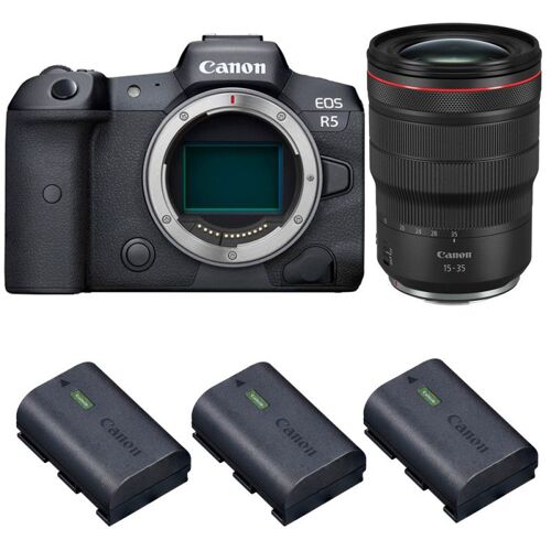 Canon EOS R5 + RF 15-35mm f/2.8L IS USM + 3 Canon LP-E6NH