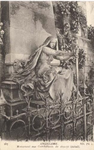 Cpa Angoulème " Monument Aux Combattants De 1870-71 "