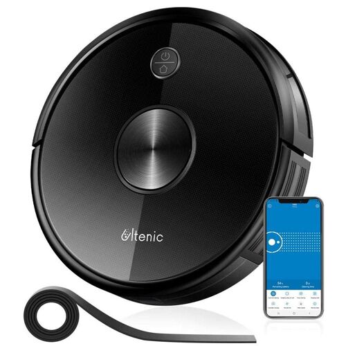 Proscenic aspirateur robot Ultenic D5 2200Pa Max Aspiration Wi-Fi et Alexa Control 600ML Grande boîte à poussière robotique auto-chargeable pour poils d'animaux de compagnie - Noir