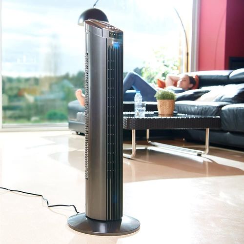 Ventilateur Colonne Oscillant Avec Minuterie 45w Noir