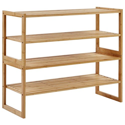 Étagère à 4 niveaux en bambou clair UVALDA