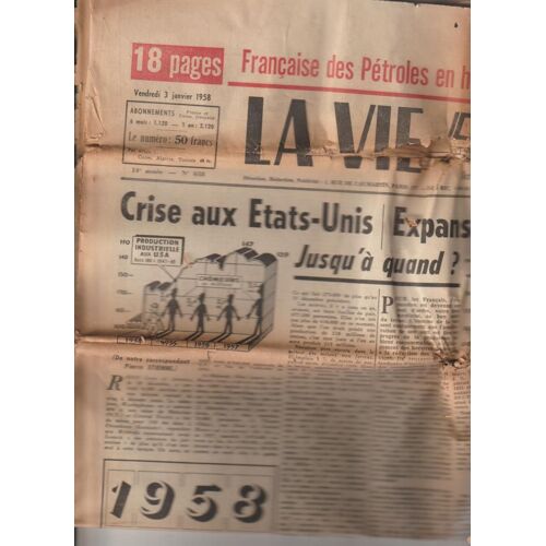 Journzl Lavie Française 3jznviers 1958 N°658 - Les Agents Courtiers D'assurance - Crise Aux États-Unis - Expansion En France - Reformes Des Institutions - Sarda Gaxotte - Ciboulot - 450-600 Mm 18 P