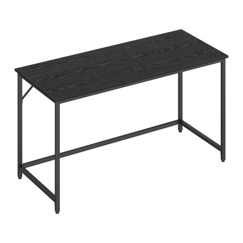 Bureau, Table, Poste De Travail, Pour Bureau, Chambre, 60 X 140 X 76 Cm, Style Industriel, Cadre En Métal, Noir Boisé Et Noir D'encre