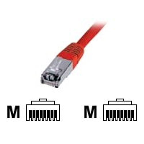 DIGITUS Premium - Cordon de raccordement - RJ-45 (M) pour RJ-45 (M) - 0.5 m - SFTP - CAT 5e - démarré - rouge