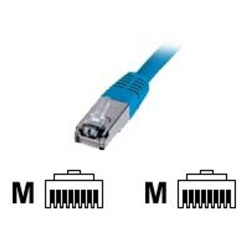 DIGITUS Premium - Cordon de raccordement - RJ-45 (M) pour RJ-45 (M) - 0.5 m - SFTP - CAT 5e - démarré - bleu