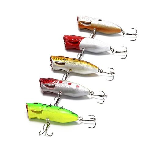 6.5cm/12g Gros Popper Haute Teneur En Carbone Pêche Leurre Manivelle Eau Appât Basse Wobbler Matériel