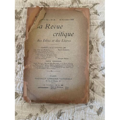 La Revue Critique Des Idées Et Des Livres N°39