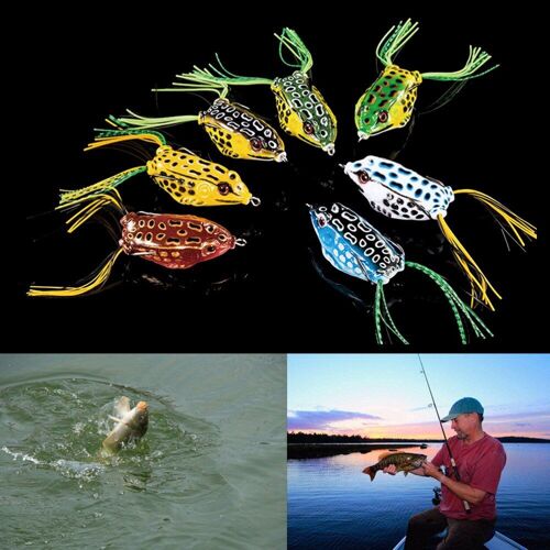 Aléatoire Mignon Grenouille Topwater Leurre De Pêche Manivelle Crochets Basse Poisson Artificiel Appâts Matériel 5cm 1 Pièces