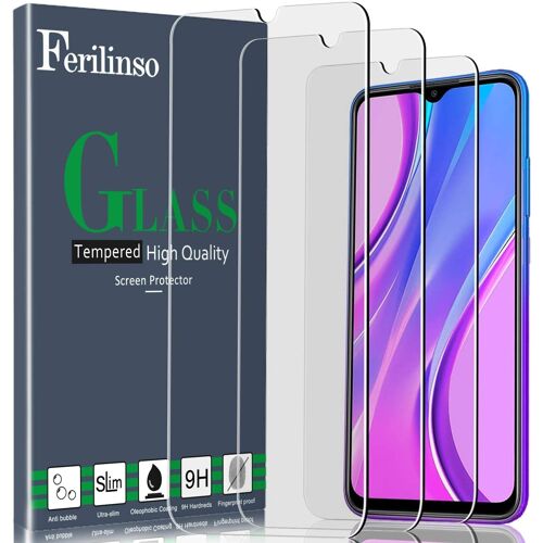 Verre Trempé pour Xiaomi Redmi 9C/Redmi 9A/Redmi 9 Protection écran, [3 Pièces] Protection écran Glass Screen Protector Vitre Tempered pour Verre Trempé Xiaomi Redmi 9C/Redmi 9A/Redmi 9