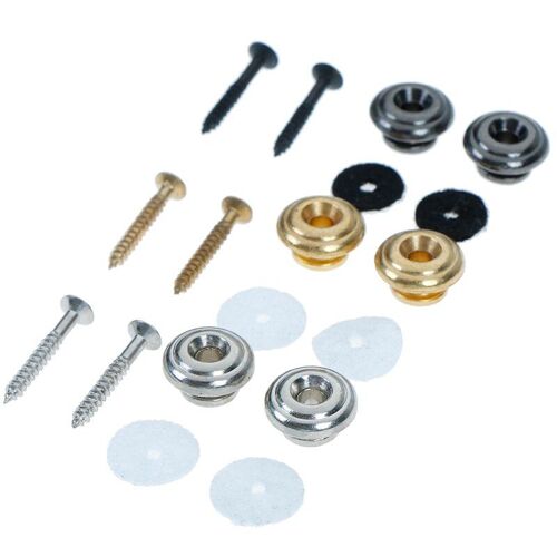 2 pièces argent/noir cuivre guitare sangle serrures champignons têtes guitare basse sangle serrures broches ceinture boucle boutons guitare sangle Lock