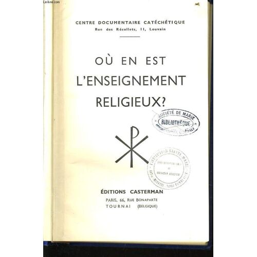 Ou En Est L'enseignement Religieux