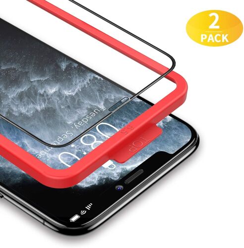 Verre Trempé Pour Iphone 11 Pro Max/Iphone Xs Max,2 Pièces 3d Couverture Complète Film Protection Écran,Hd Dureté 9h Vitre Protecteur,Anti Rayures,Hd Transparent,Dureté 9h,Noir
