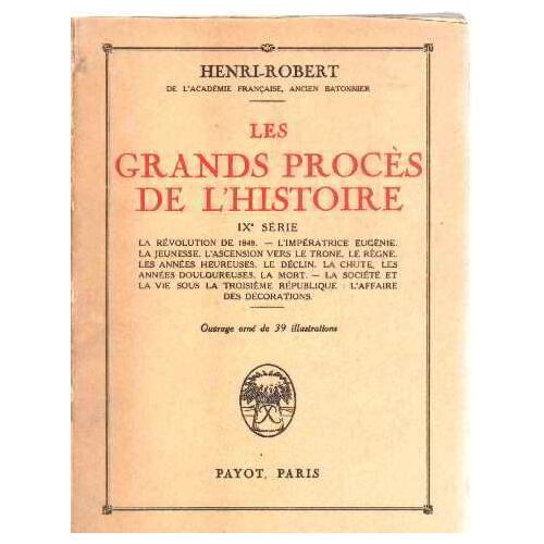 Les Grands Proces De L'histoire / Ix° Serie