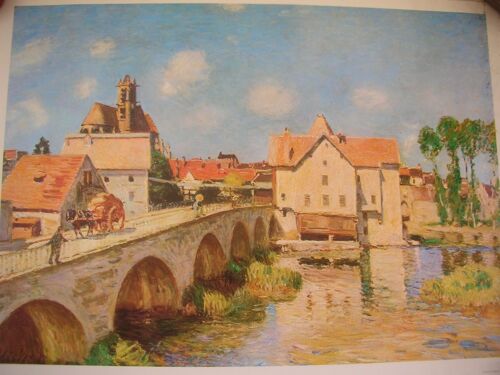 Superbe Grande  Affiche Sisley Le Pont De Moret
