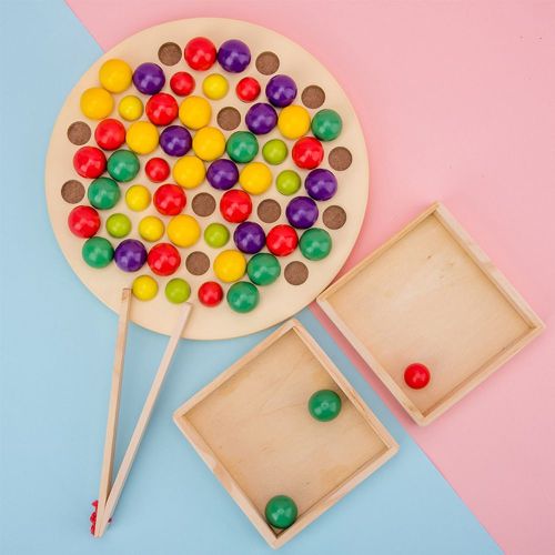 3 En 1 Main-Oeil Coordination Couleur Reconnaissance Bois Jouet Conseil Clip Perles Magnétique Pêche Jeu Ensemble Cadeaux D'anniversaire Maison Préscolaire