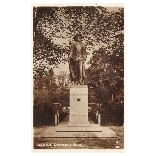 Cpa Kobenhavn " Drachmann's Statue "