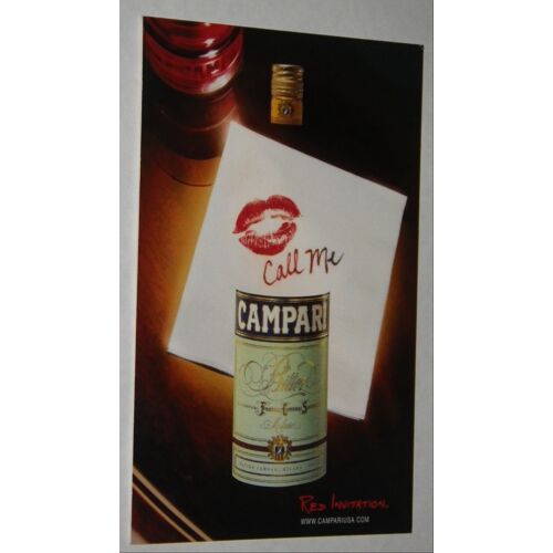Carte Postale Ancienne  Call Me Campari Red Invitation  Campariusa - Aperitif