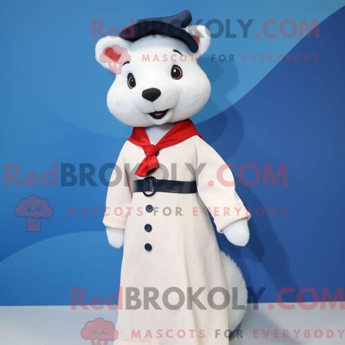 Mascotte Redbrokoly De Ballon De Handball Blanc Personnage Costumé Habillé D Une Veste En Cuir Et De Pinces À Cheveux