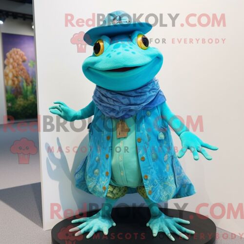 Costume Mascotte Redbrokoly De Hot Dog Bleu Marine Habillé D Une Parka Et De Pochettes