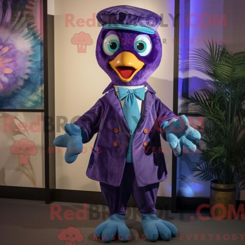 Costume De Mascotte Redbrokoly De Hot Dogs Bleu Ciel Habillé D Une Combishort Et De Sacs Fourre-Tout