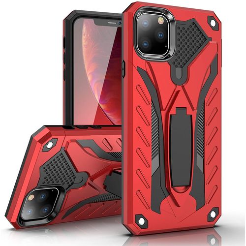 Coque Pour Iphone 11 6.1 Bumper Etui De Protection Antichoc Anti-Rayure Dur Pc Case Couverture En Souple Impact Et Support Kickstand Pour Apple Iphone 11 (Rouge)