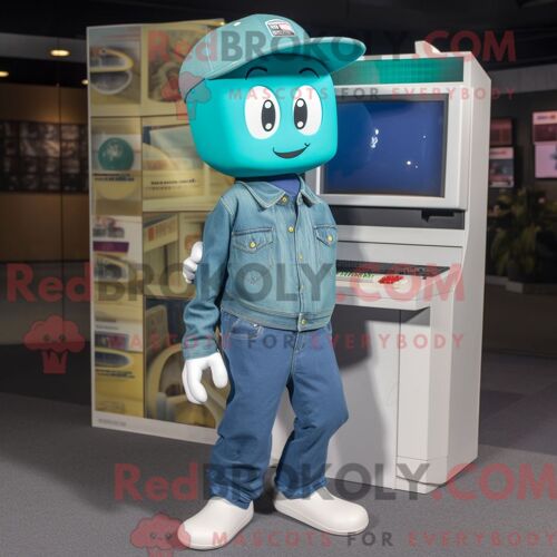 Personnage De Costume De Mascotte Redbrokoly De Bière Verte Violette Habillé Avec Un Jegging Et Des Noeuds Papillons