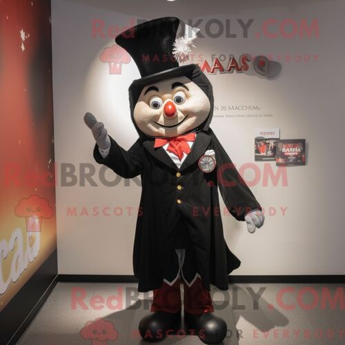Costume De Mascotte Redbrokoly De Magicien Habillé D Une Mini-Jupe Et D Épingles À Cravate