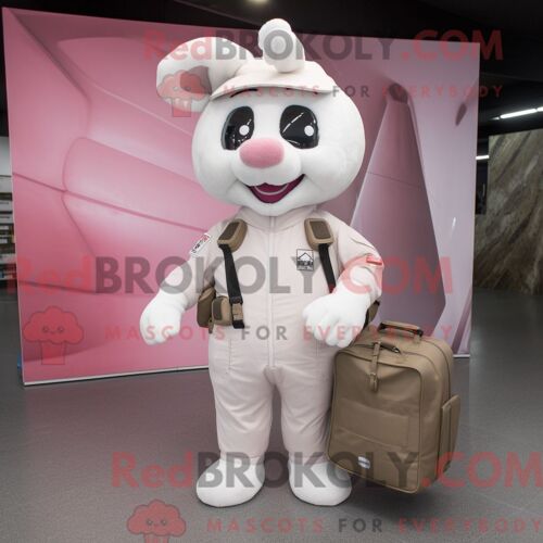 Costume De Mascotte Redbrokoly Tan Kraken Habillé Avec Une Jupe Crayon Et Des Lacets De Chaussures