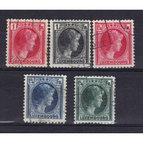 Luxembourg 1930 : Grande-Duchesse Charlotte - Série De 5 Timbres Oblitérés