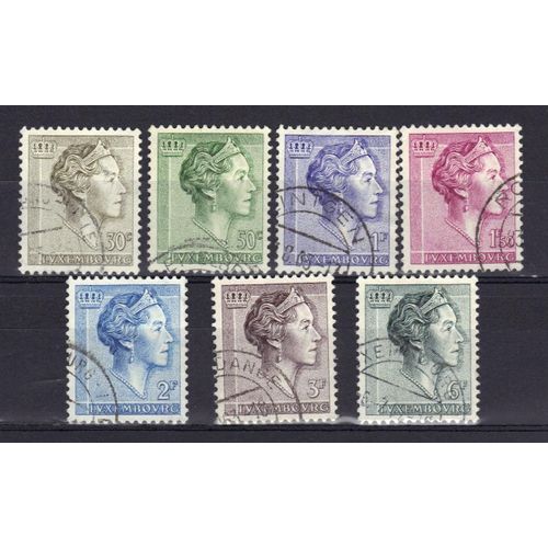 Luxembourg 1960 : Grande-Duchesse Charlotte - Série De 7 Timbres Oblitérés