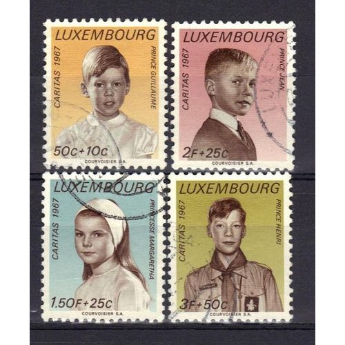 Luxembourg 1967 : Prince Guillaume / Prince Jean / Princesse Margaretha / Prince Henri - Série De 4 Timbres Oblitérés