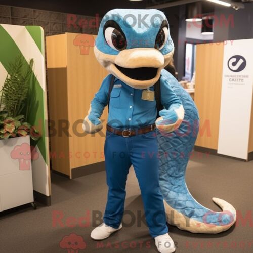 Personnage De Costume De Mascotte Redbrokoly De Titanoboa Habillé Avec Un Jean Bootcut Et Des Bracelets De Cheville