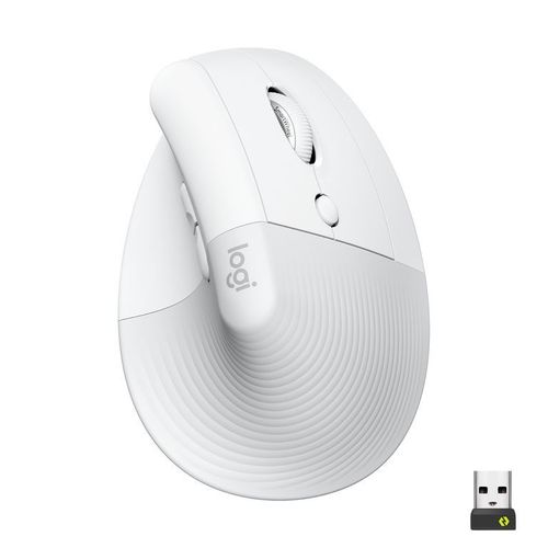 Logitech Lift - Souris ergonomique verticale sans fil Bluetooth - blanc cassé