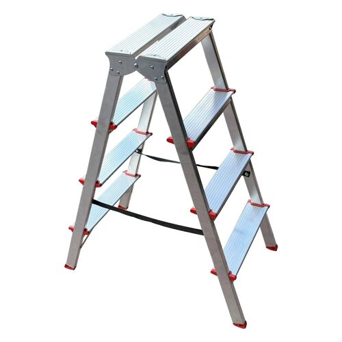 MTRA Escabeau double marchepied en aluminium 4 marches