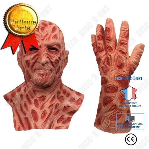 Td® Halloween Decoration Freddy Horreur Grimace Couvre-Chef Masque Mascarade Démon Couvre-Chef En Latex