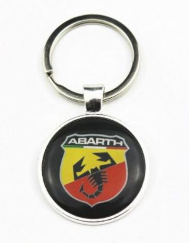 Porte Clé Officiel Abarth Acier Brillant Poli & Résine