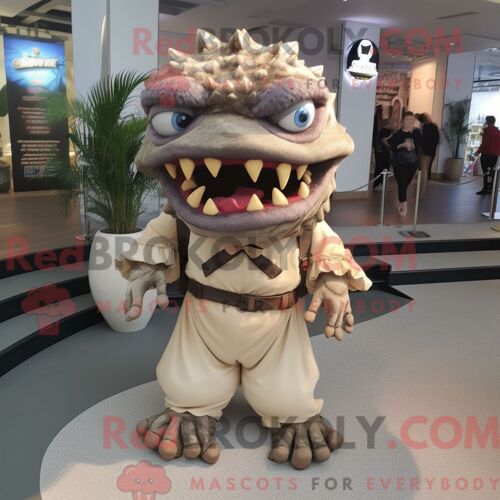 Costume Mascotte Redbrokoly De Gazelle Orange Habillé Avec Une Barboteuse Et Des Ceintures