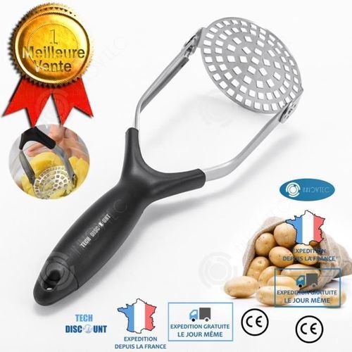 Inn® Presse Purée Manuel Inox Professionnel Pomme De Terre Accessoire Écrase Cuisine Écrase Légume Poignée Plastique
