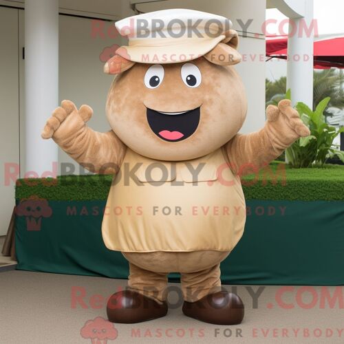 Costume De Mascotte Redbrokoly Tan Beef Wellington Habillé Avec Un Pantalon Capri Et Des Chapeaux