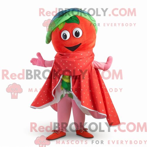 Costume De Mascotte Redbrokoly D Élan Irlandais Rouge Habillé D Une Robe Droite Et De Boutons De Manchette
