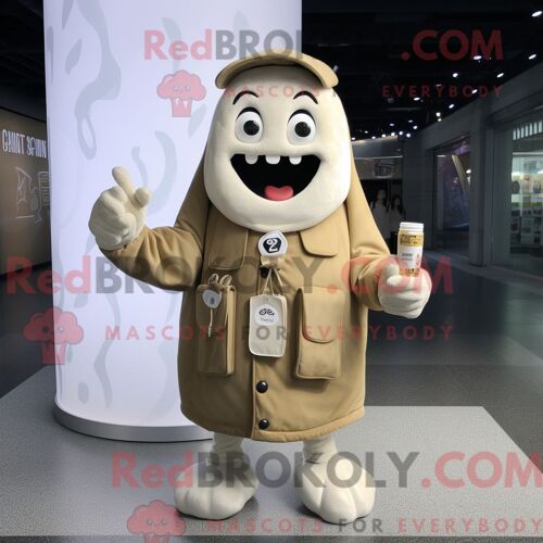Costume De Mascotte Redbrokoly De Canette De Soda À La Crème Personnage Habillé D Une Parka Et D Un Bracelet De Montres