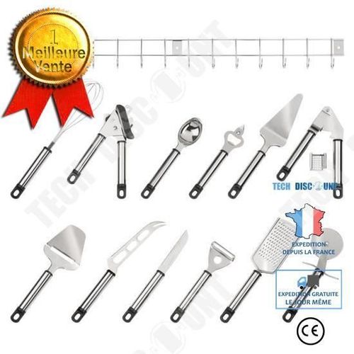 Td® Ustensiles Cuisine Lot De 13 Pièces Poignets En Acier Inoxydable Lave-Vaisselle Haute- Résistance À La Chaleur -Anti-Rouille