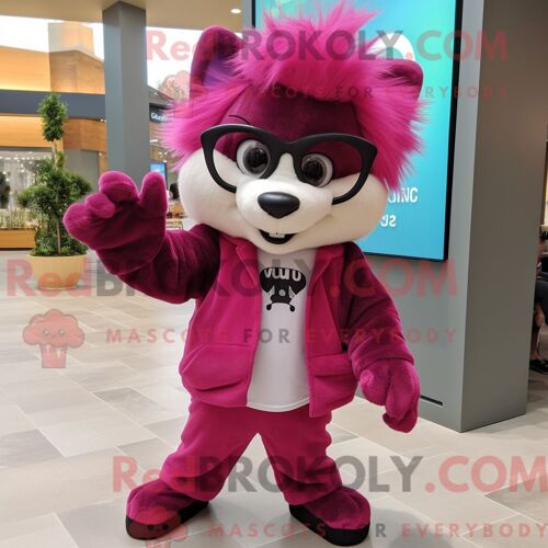 Personnage De Costume De Mascotte Redbrokoly De Chou-Fleur Marron Habillé Avec Un Jean Et Des Broches
